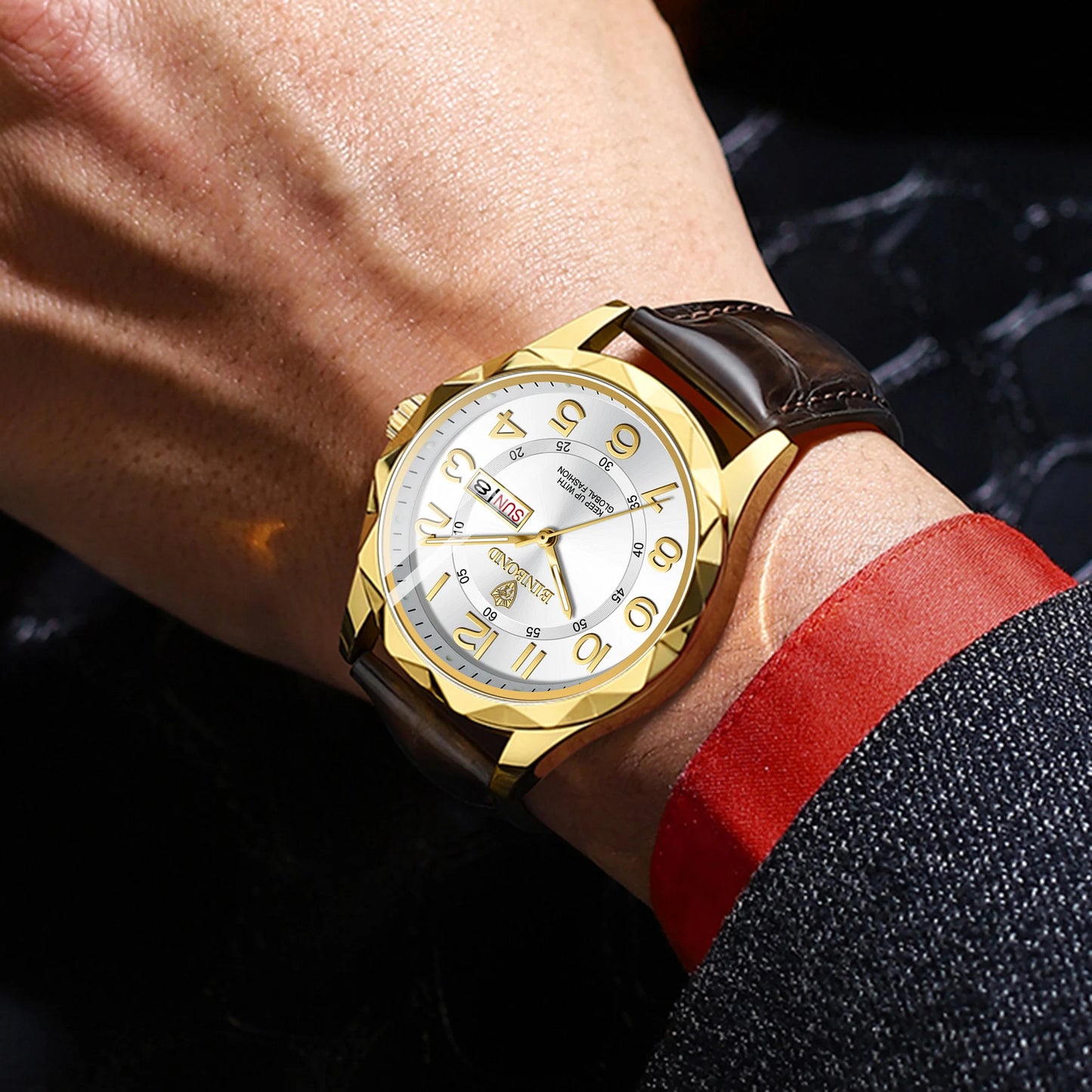 BINBOND Original Luxury Quartz Wristwatches For Men Luminous Waterproof Auto Date Week Display Men's Watch Reloj Hommes +Box
