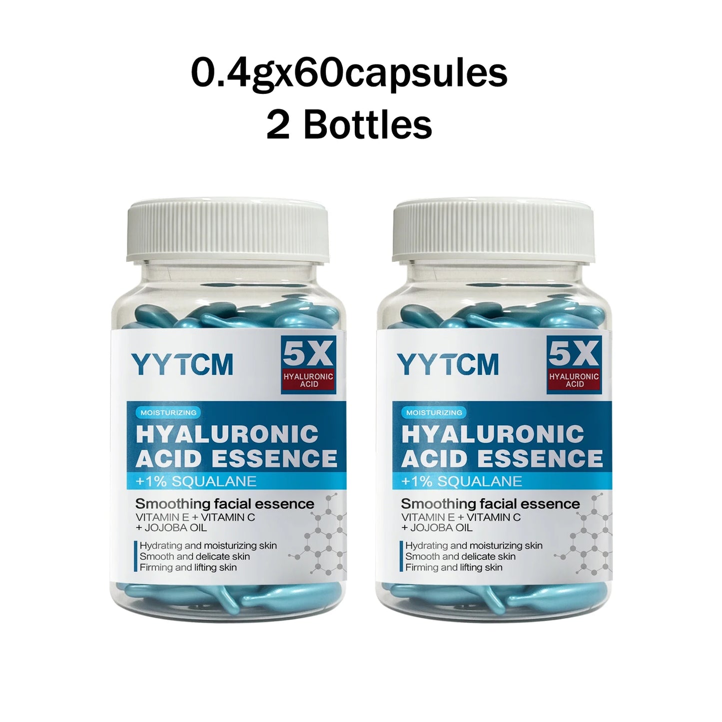 Hyaluronic Acid Deep Moisturizing Capsule Essence, Deep Moisturizing and Brightening Skin Essence (0.4g X 30 Capsules)/Bag - 1 B