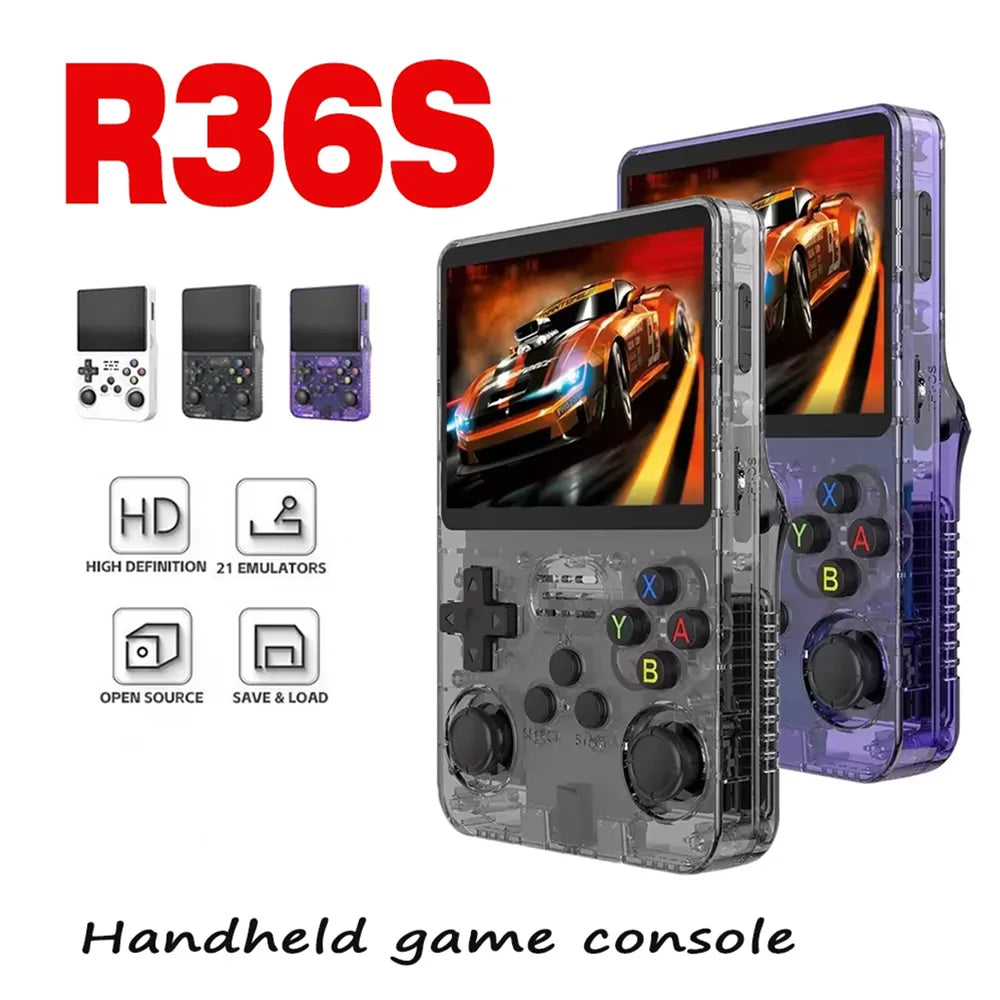 R36S New Retro Game Console 3.5-Inch Linux Open-Source System Portable Handheld Game Console with 128GB Large Memory