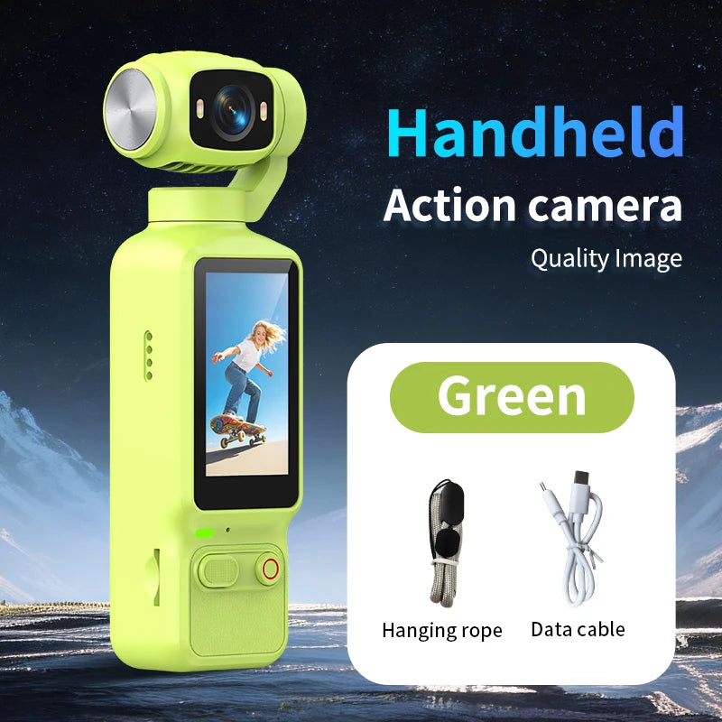 Portable HD 4K Action Camera Manual 90 180 Degree Rotation For YouTube Vlog Video Recording Record Life Handheld Action Camera