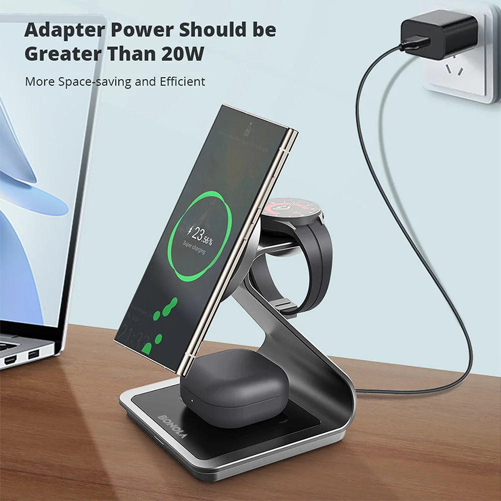 3-in-1 Wireless-Ladestation für Samsung Galaxy – bis 15 W