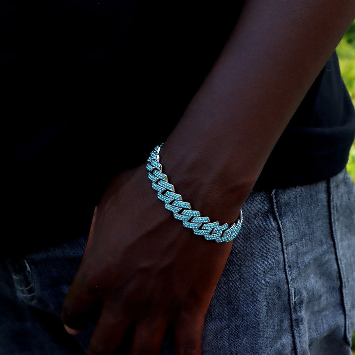 14MM Iced Prong Link Cuban Chain Bracelets