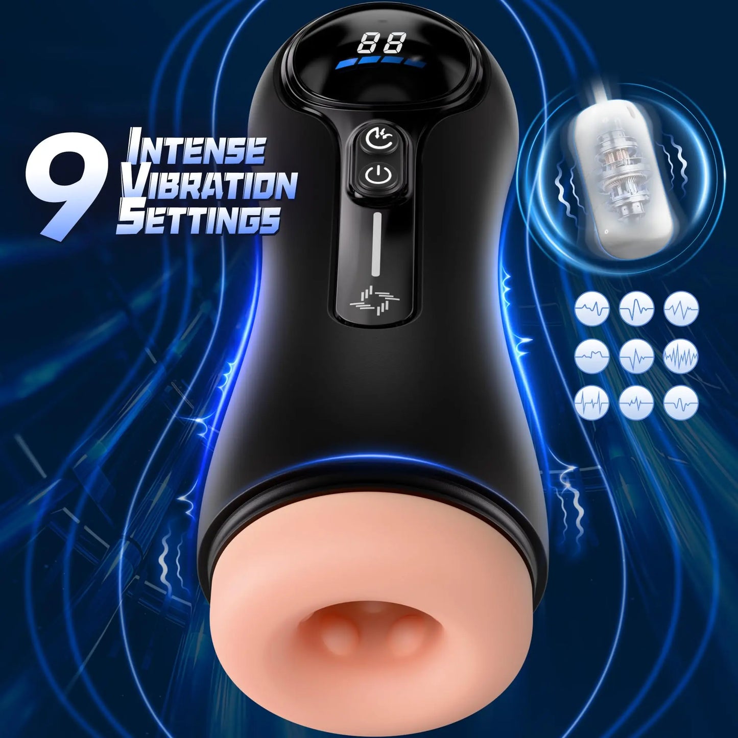 Male Masturbator Penis Pump Adult Sex Toys for 18 Men with 4 Sucking 9 Vibration Modes App Controlled Pocket Pussy Realistic Vag