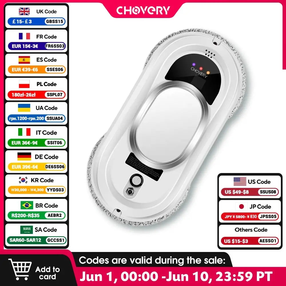CHOVERY Robot vacuum cleaner window cleaning robot window cleaner electric glass limpiacristales remote control