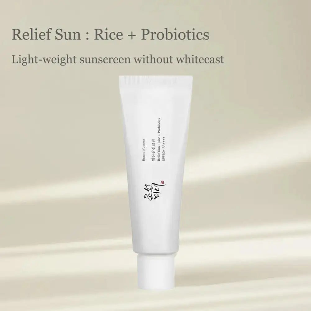 SPF50+ Anti UV Sun Block Facial 50ml Beauty Sunscreen for Body and Face Rice Probiotic Solar Blocker Skin Cream Summer Seaside