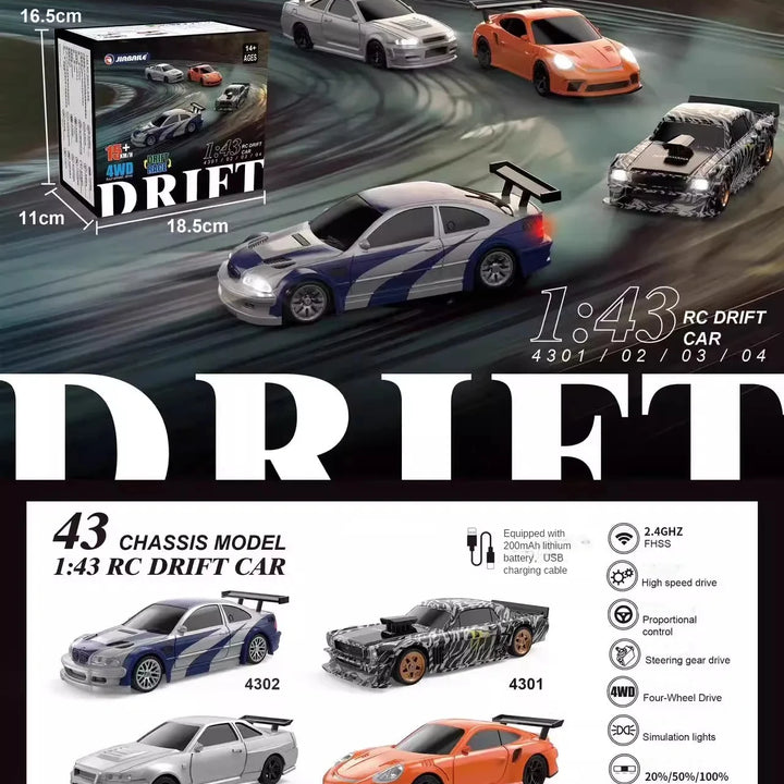 Drift Car 1/43 4WD Remote Control Car High Speed