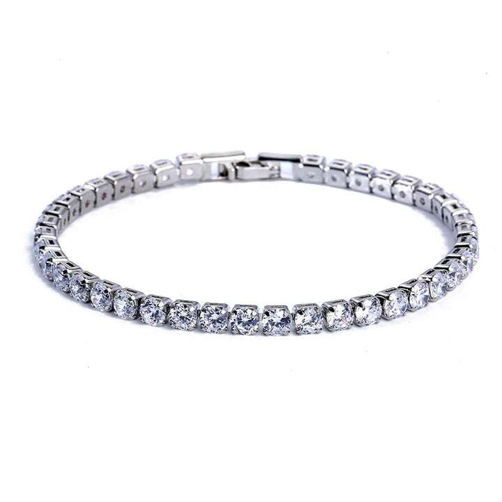 Luxury Hiphop Iced Out 4mm Cubic Zirconia Crystal Bracelets