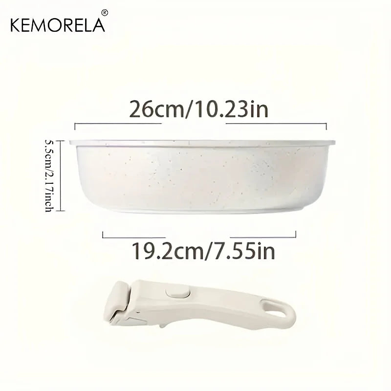 1 Set Of Non-Stick Cookware Set With Removable Handles 20/26 Cm Size Optional For Induction Cooktop Dishwasher And Oven Safe