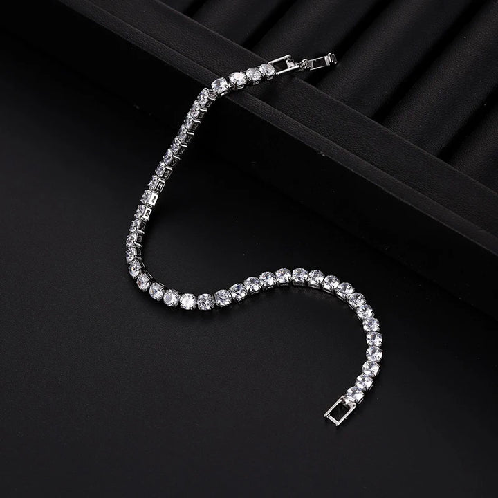 Luxury Hiphop Iced Out 4mm Cubic Zirconia Crystal Bracelets