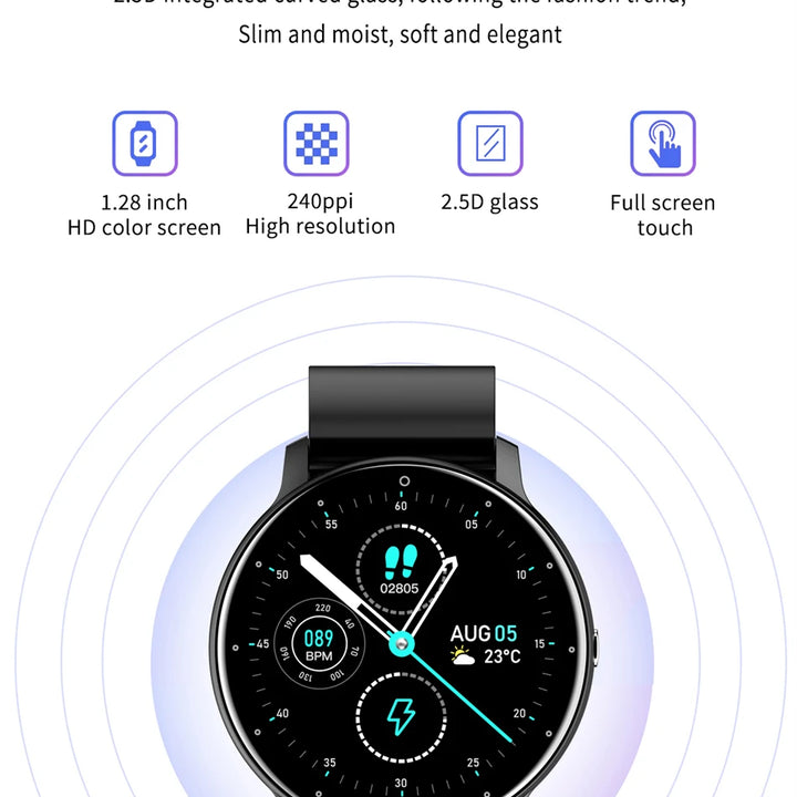 LIGE Smart Watch Women Men Full Touch Screen