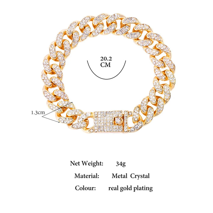 14MM Iced Prong Link Cuban Chain Bracelets