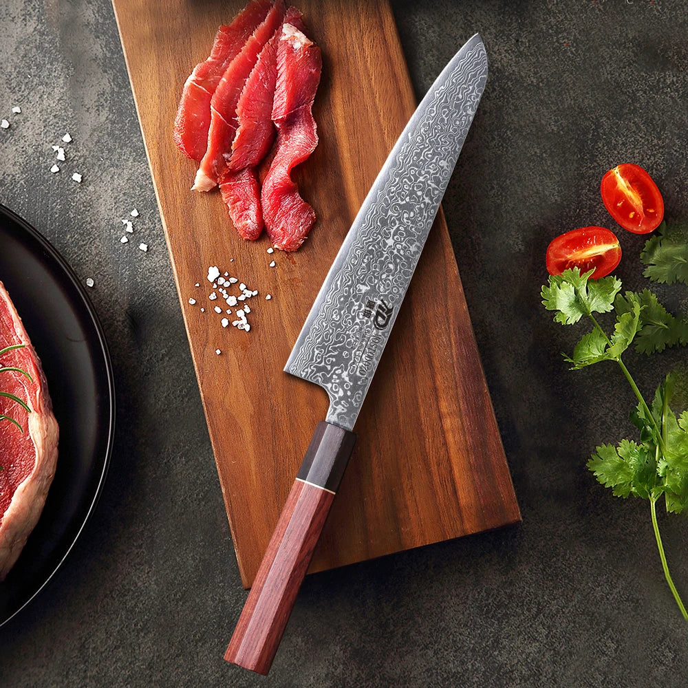 MOSTODOZO 8.2-inch Chef Knife Damascus Steel Professional Kitchen Knives Meat Slicing Cleaver Japanese Handmade Cooking Tools