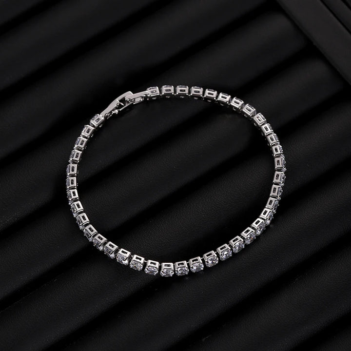 Luxury Hiphop Iced Out 4mm Cubic Zirconia Crystal Bracelets