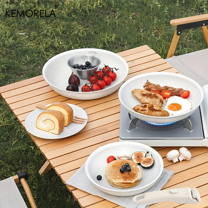 1 Set Of Non-Stick Cookware Set With Removable Handles 20/26 Cm Size Optional For Induction Cooktop Dishwasher And Oven Safe
