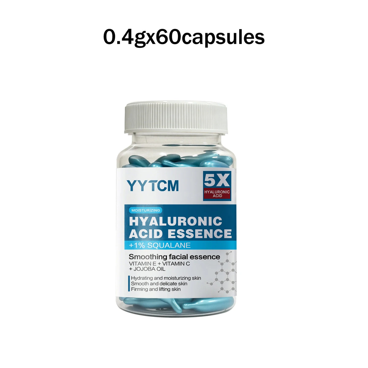 Hyaluronic Acid Deep Moisturizing Capsule Essence, Deep Moisturizing and Brightening Skin Essence (0.4g X 30 Capsules)/Bag - 1 B