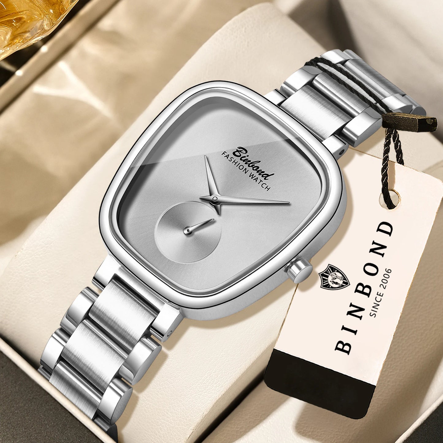 BINBOND Simple Quartz Watches For Women Luxury Precise Luminous Waterproof Elegant Women's Watch Casual Sturdy Stainless Reloj
