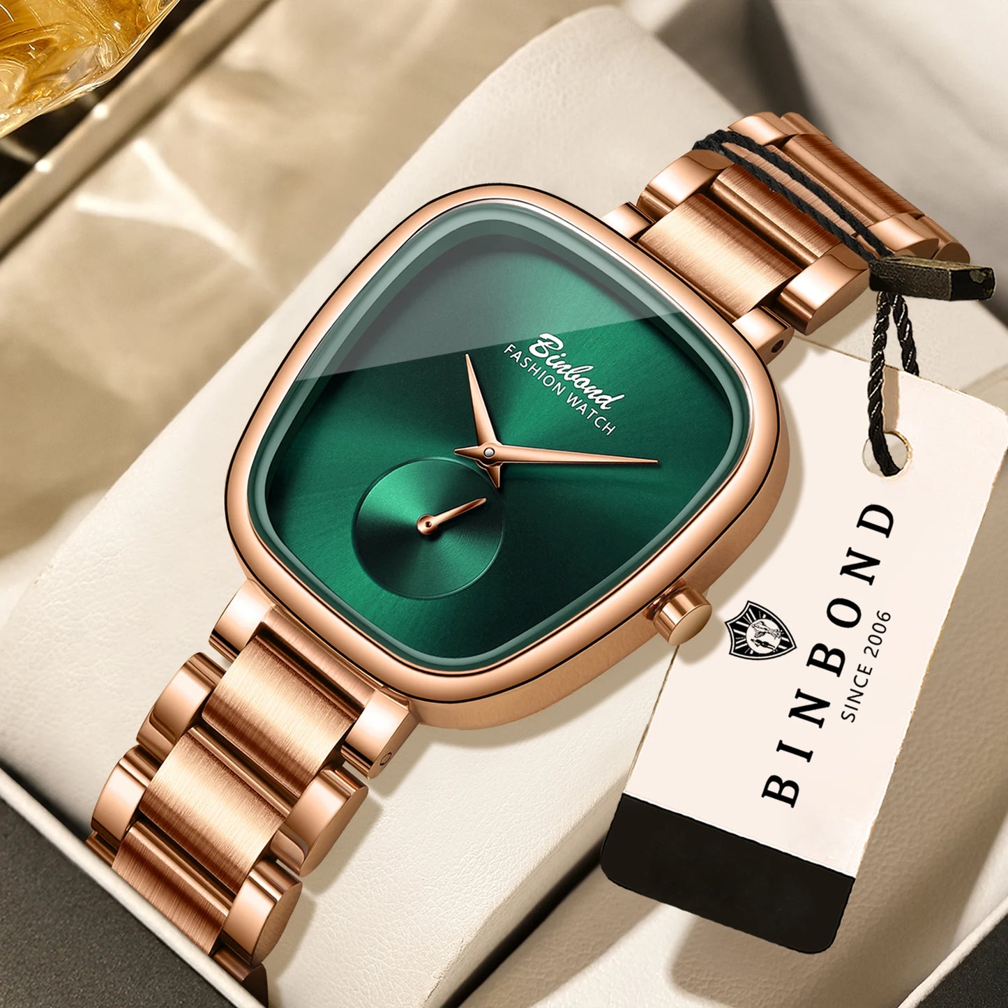 BINBOND Simple Quartz Watches For Women Luxury Precise Luminous Waterproof Elegant Women's Watch Casual Sturdy Stainless Reloj