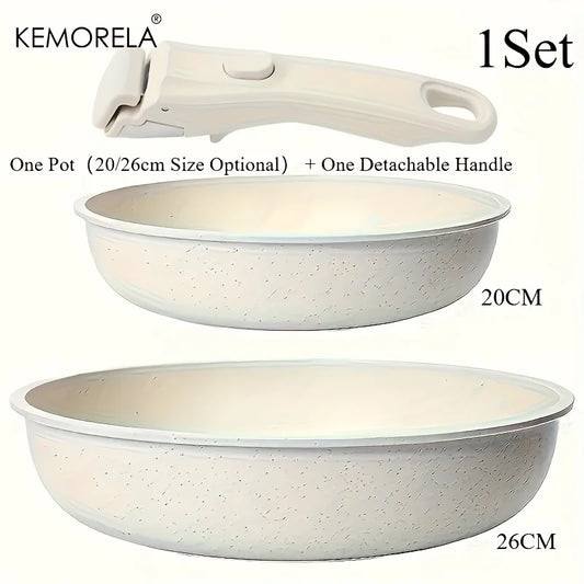 1 Set Of Non-Stick Cookware Set With Removable Handles 20/26 Cm Size Optional For Induction Cooktop Dishwasher And Oven Safe