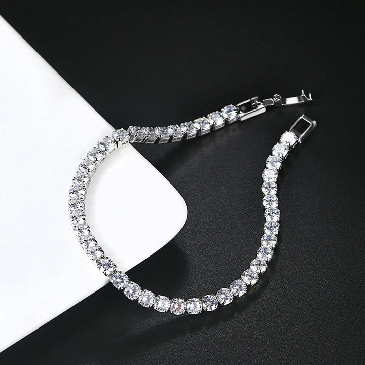Luxury Hiphop Iced Out 4mm Cubic Zirconia Crystal Bracelets