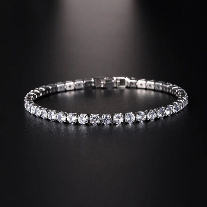 Luxury Hiphop Iced Out 4mm Cubic Zirconia Crystal Bracelets