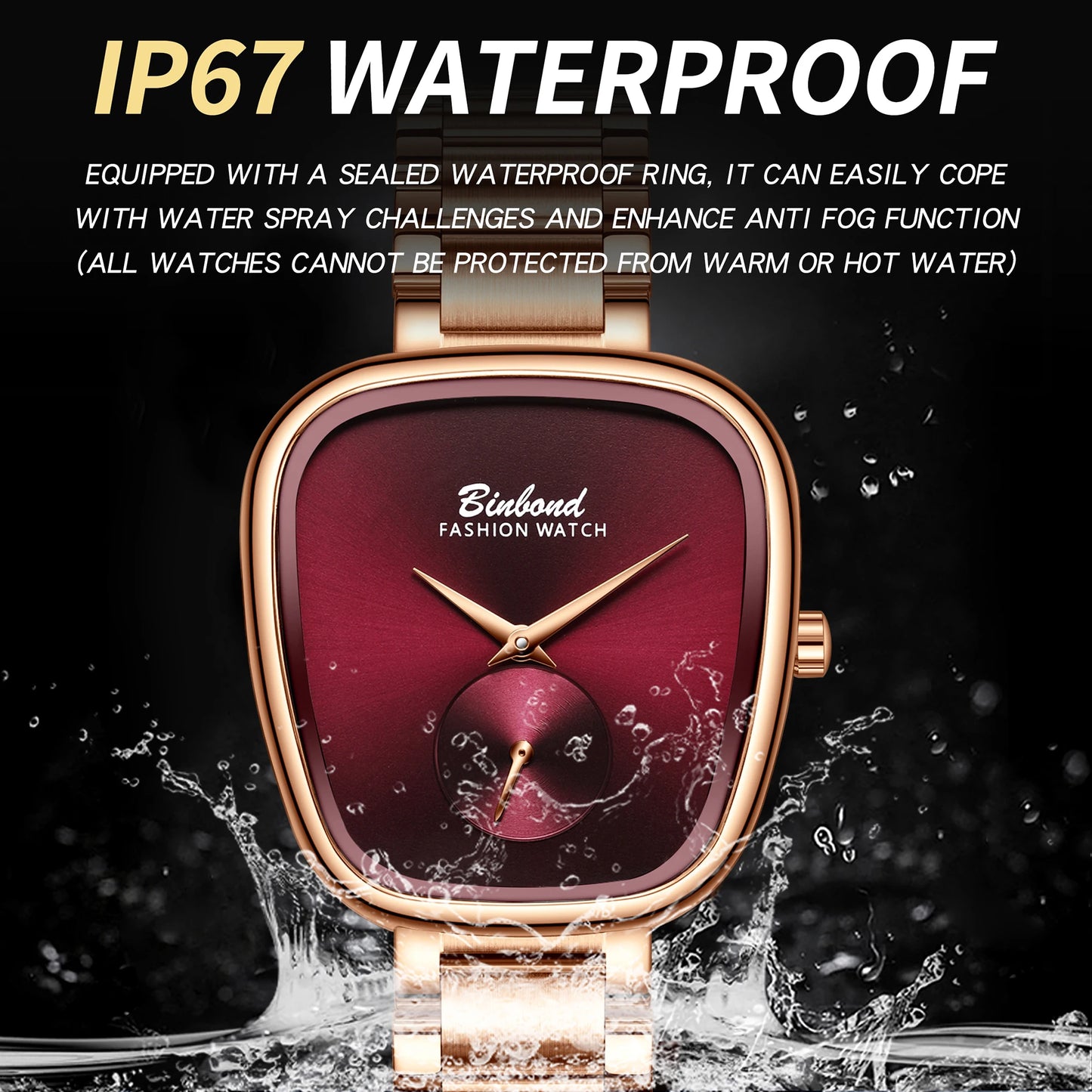 BINBOND Simple Quartz Watches For Women Luxury Precise Luminous Waterproof Elegant Women's Watch Casual Sturdy Stainless Reloj