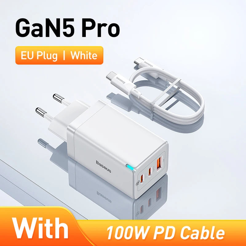 Baseus 65W GaN Charger Quick Charge Type C PD QC Charger USB Charger Portable Fast Charger For Laptop iPhone 17 16 15 14 13 Pro