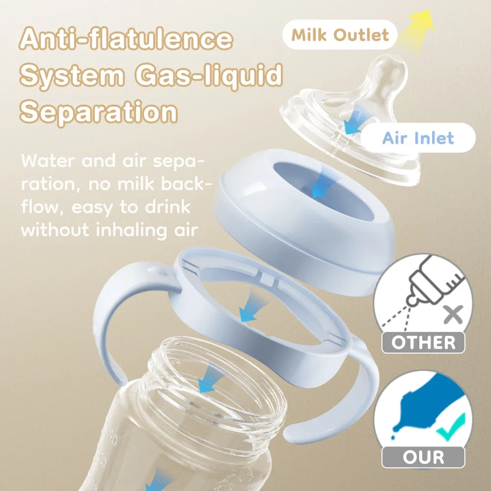 Baby PP Bottle 150/240/330ML Newborn Baby Bottle with Handle Milk BottleFeeding Baby Bottles Newborn Feeding Supplies BPA-Free