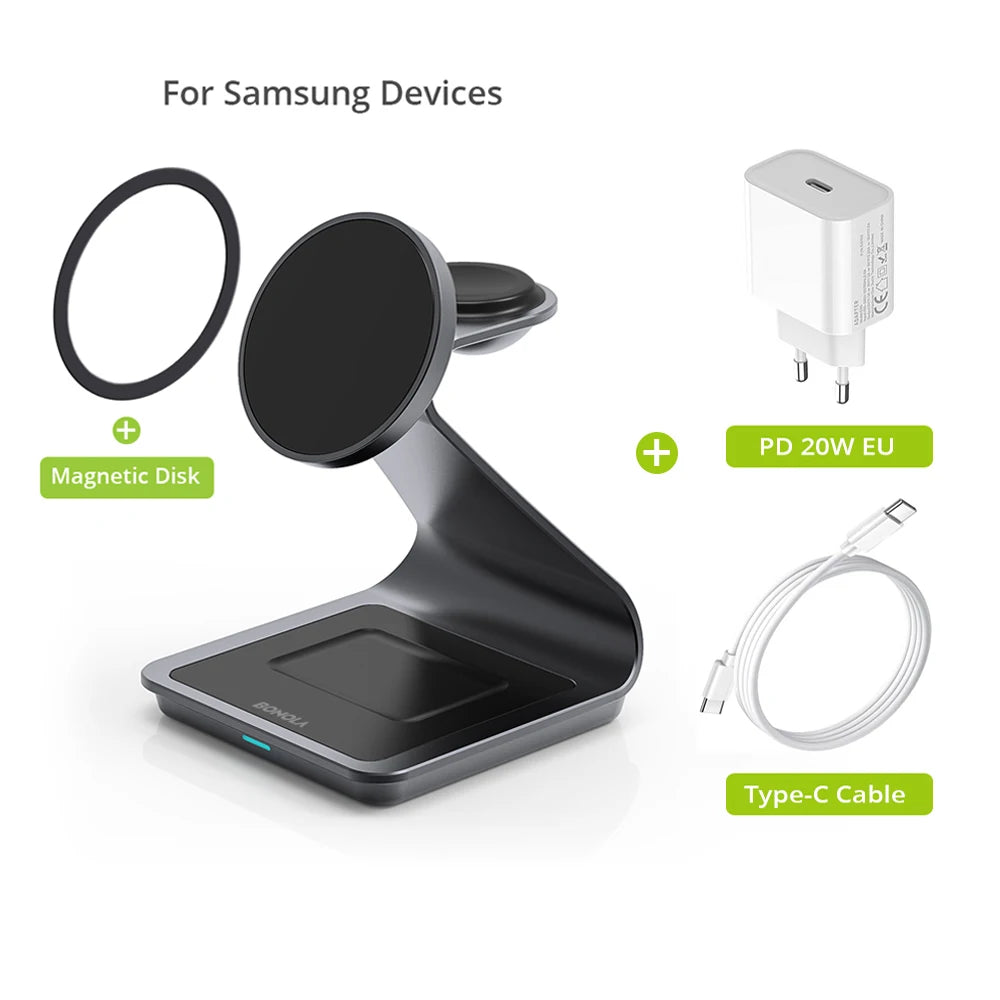 3-in-1 Wireless-Ladestation für Samsung Galaxy – bis 15 W