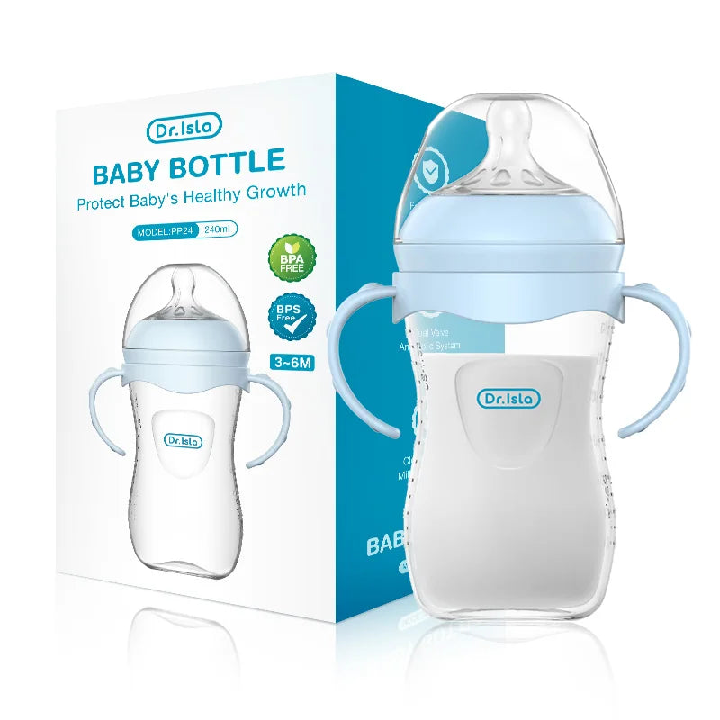 Baby PP Bottle 150/240/330ML Newborn Baby Bottle with Handle Milk Bottle Feeding Baby Bottles Newborn Feeding Supplies BPA-FREE