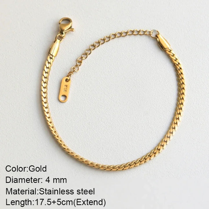 Gold Color Bracelet Stainless Steel Twist