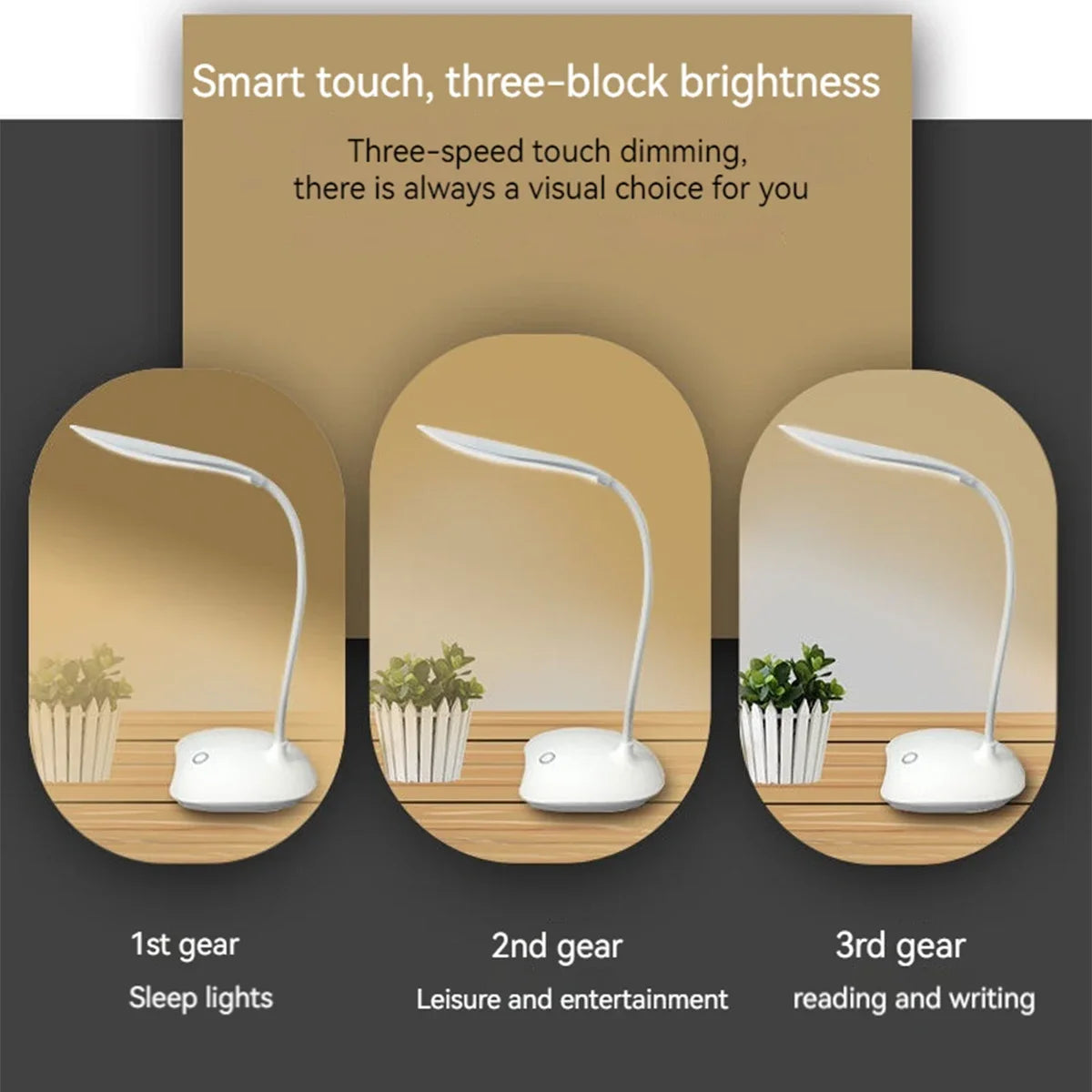 Tragbare LED-Leselampe – dimmbar & USB-aufladbar