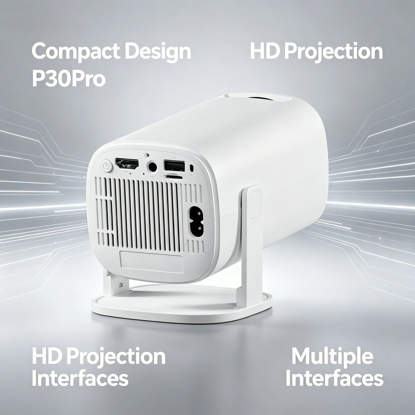 Tragbarer Mini-Projektor P30 Pro – WLAN, Bluetooth & Auto-Keystone
