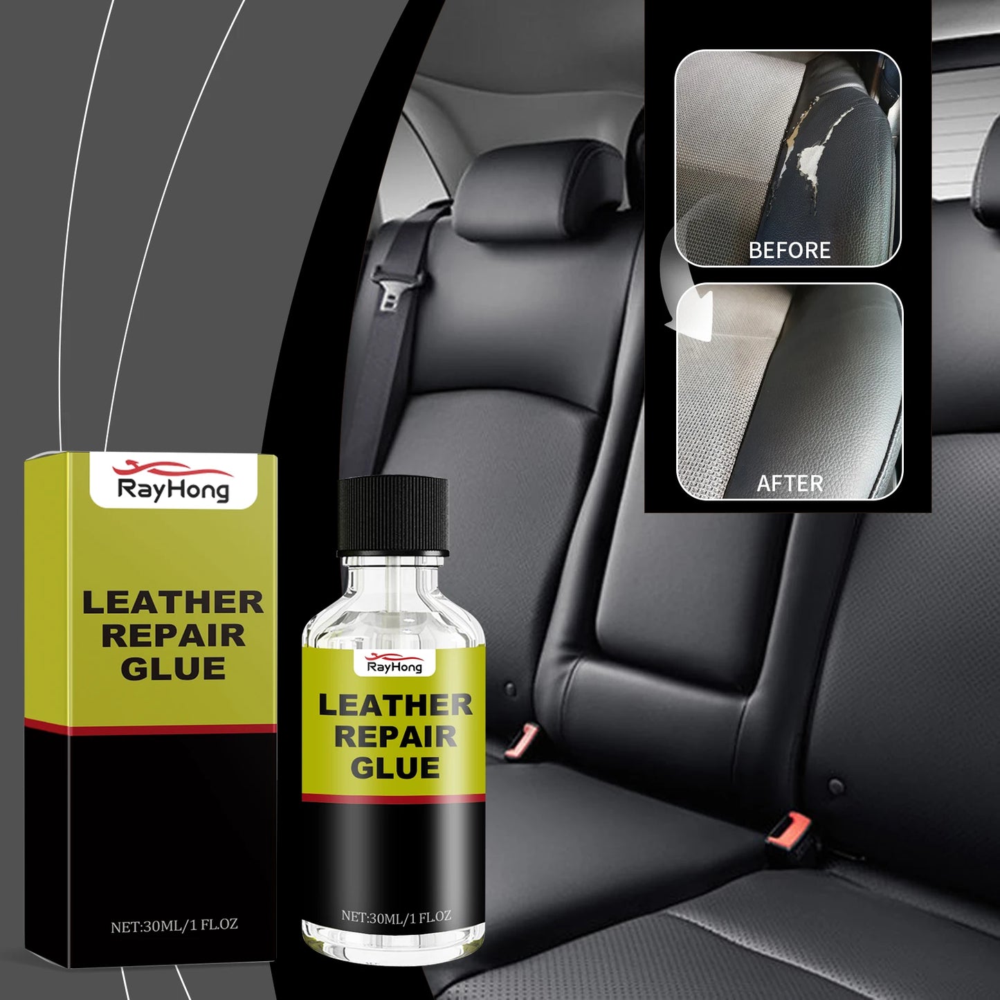 30ml Car Leather Repair Repair Fluid Auto Seat Maintenance Leather Care Liquid Rubber Leather Gel Sofa Car Leather Adhesive Glue