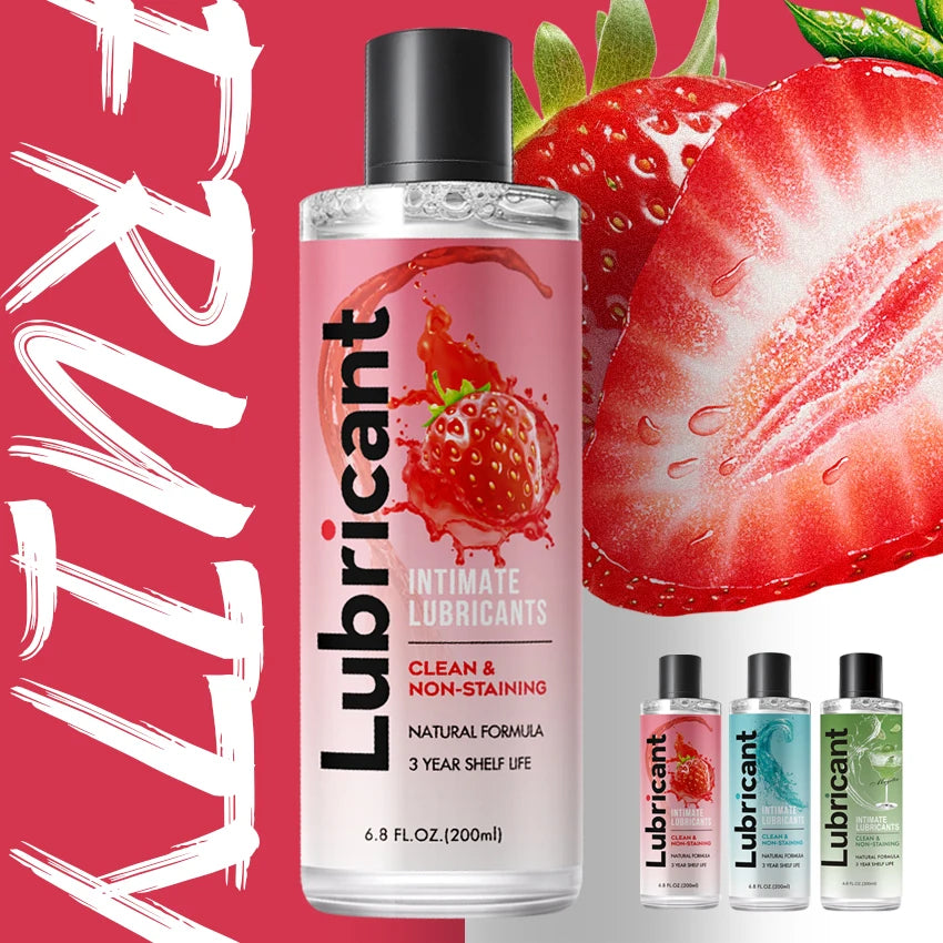 Fruit Water-Soluble Lubricantion Water Based Gel Lubricats Sex Intimate for Adults Men Women Gay Body Sexy Strawberry Fragrance